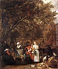 Famous Market Paintings - Vegetable Market in Amsterdam